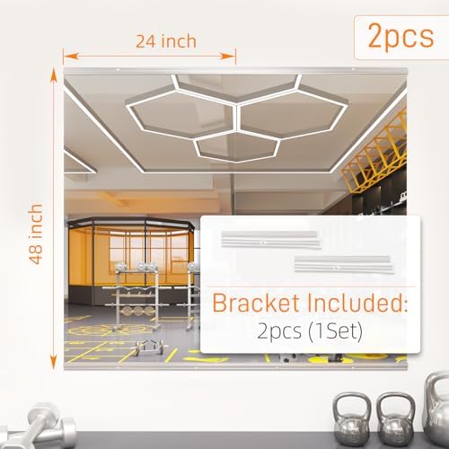 pertetey 48 x 24 in Home Gym Mirrors, Frameless, 2-Pack - Image 5