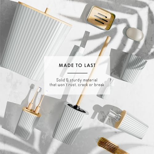 Clara Clark White Bathroom Set, Shower Curtain Set, Bathroom Accessory Set - Image 5