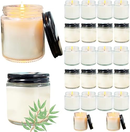 24 Pcs 4 Oz Mini Soy Candles,Eucalyptus Scented,Aromatherapy Candle,Bulk Candle Set，Great Stress Relieving Scented Candles for Girls as a Gift for Birthdays, Weddings and More! by Veiuwa