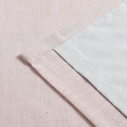 Vision Home Soft Pink Pinch Pleated Full Blackout Curtains Linen Blended Room Darkening Curtain Panels 95 inch for Living Room Bedroom Thermal Insulated Pinch Pleat Drapes with Hooks 8FT 40" Wx95 Lx2 - Image 6