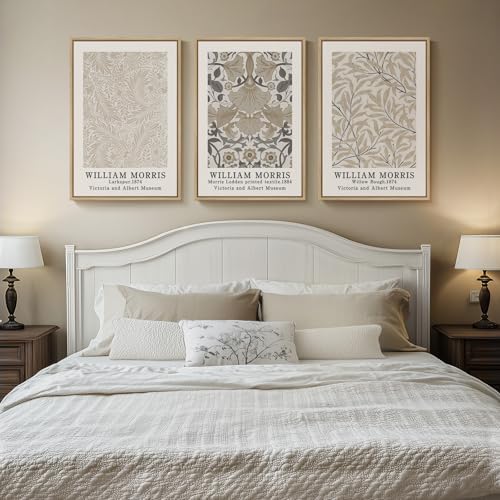 Large Framed Vintage William Morris Wall Art for Living Room, 24x36 In - Image 4