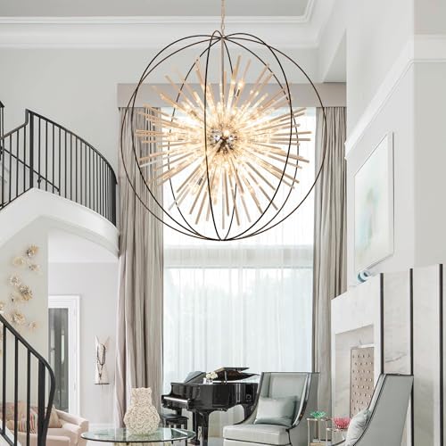 Vezzio Extra Large Modern Black Crystal Chandelier for High Ceiling Foyer - Image 7