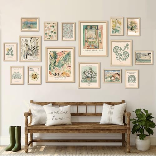 ANERZA 16 PCS Sage Green Wall Art Decor, Matisse Wall Prints for Bedroom, Abstract Posters for Room Aesthetic, Wall Collage Kit Pictures for Living Room, Eclectic Boho Vintage Dorm Gallery Home Decor - Image 5