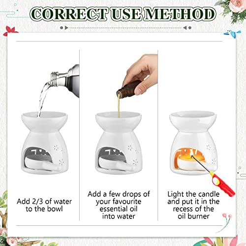 Yaomiao 12 Pcs Essential Oil Burner Ceramic Wax Warmer Burners Ceramic Oil Diffuser Candle Tealight Holder Aromatherapy Candle Holder for Home Bedroom Decoration Housewarming Gift - Image 4