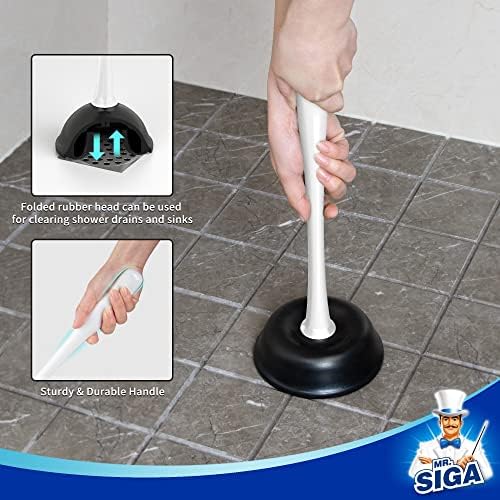 MR.SIGA Toilet Plunger and Bowl Brush Combo for Bathroom Cleaning, White (Pack of 12) - Image 5