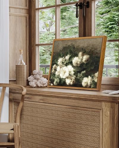 InSimSea Framed Canvas Wall Art Vintage Decor, Flower Prints Room Wall Decor, Botanical Prints Wall Art for Living Room Decorations, Rustic Artwork for Bathroom Bedroom, 9"x11" - Image 2