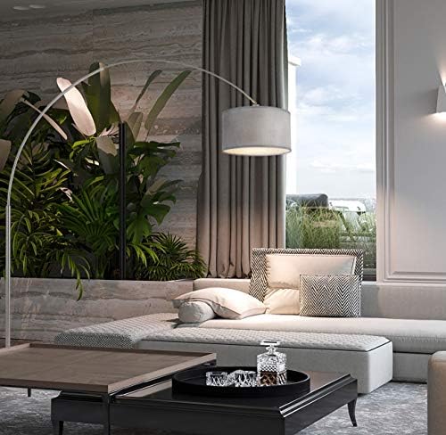 Major-Q Modern Arcing Floor Lamp - Tall Stand Up Arching Drum Shade - Large Contemporary Floor Lamp for Dining Rooms and Bedrooms - Corner Lamp for Office Lighting and Home Decor - Image 3