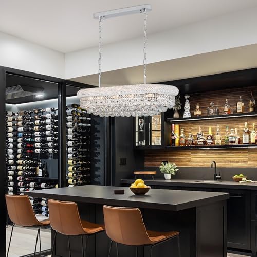 Chrome Crystal Chandeliers for Dining Room，9-Lights L31 Inch - Image 7