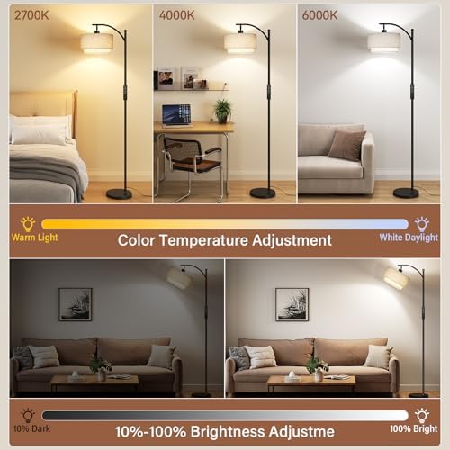 SUNMORY Arc Floor Lamps for Living Room with 12W Remote and Dimmable Bulb - Image 2