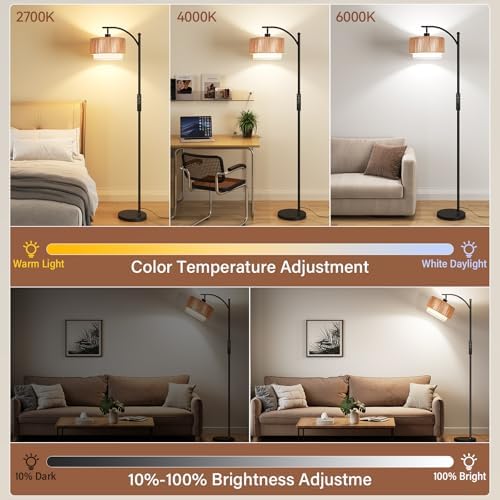 SUNMORY Arc Floor Lamps for Living Room with 12W Remote and Dimmable Bulb - Image 2