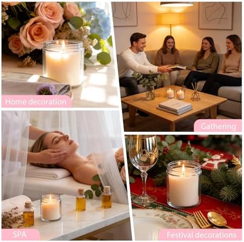 24 PCS 4oz White Soy Wax Candles, Classic Rose Scented Candle Gift Set | Warm & Cozy Bulk Favors | Perfect for Weddings, Housewarmings, Holiday Parties | Relaxing Rose Home Fragrance - Image 5