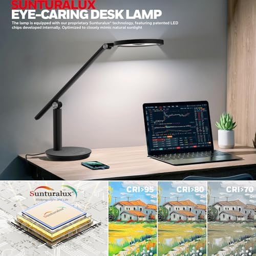 Honeywell H6 Desk Lamp for Home Office, Dimmable Reading Table Light, Black - Image 4