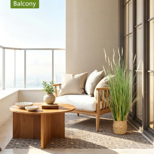 2-Pack 4FT Artificial Plants with Pot and Woven Flower Basket - Image 7