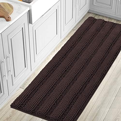 H.VERSAILTEX Bathroom Rugs Bath Mat Runner Rug Non Slip Kitchen Rug Extra Long Bath Rug Runners Oversized 59" x 20" Absorbent Washable Dry Fast Plush Area Rug for Bathroom/Bedroom - Chocolate by HVERSAILTEX