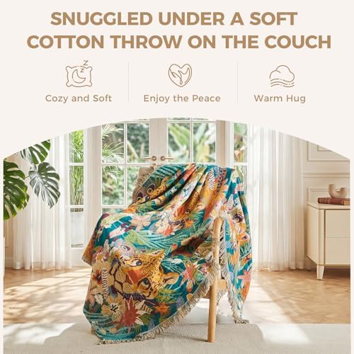 LUTBM Boho Throw Blanket for Couch 50"x60", Cotton Decorative Bed Throws - Image 4