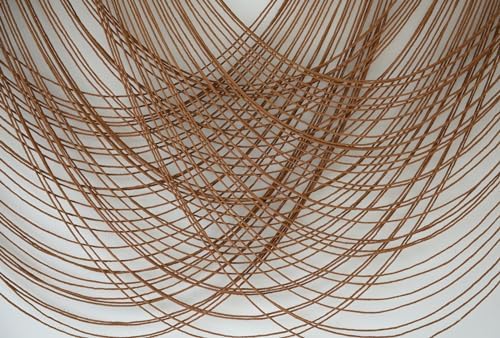 Large Macrame Wall Hanging Brown Die-Dyed 59.00" W x 31.00" L Boho Wall Decor Yarn Tapestry Craftsmanship Home Macrame Wall Decor - Image 7
