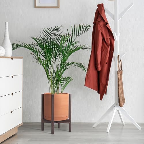 D'vine Dev Terracotta Pot with Walnut Wood Stand, 12 in, 55-B-W-5 - Image 6
