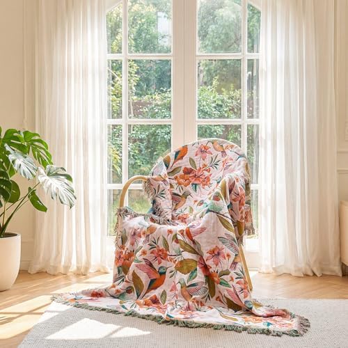 LUTBM Boho Throw Blanket for Bed 60"x80", 100% Cotton Soft Couch Blankets - Image 5