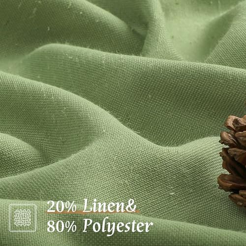 LAMIT Sage Green Linen Curtains 72 inches Long for Living Room 2 Panels - Image 2