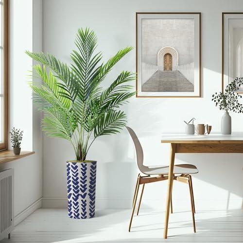 Artificial Tree in Modern Pattern Planter, Fake Areca Tropical Palm Silk Tree for Indoor and Outdoor Home Decoration - 66" Overall Tall (Plant Pot Plus Tree) - Image 6
