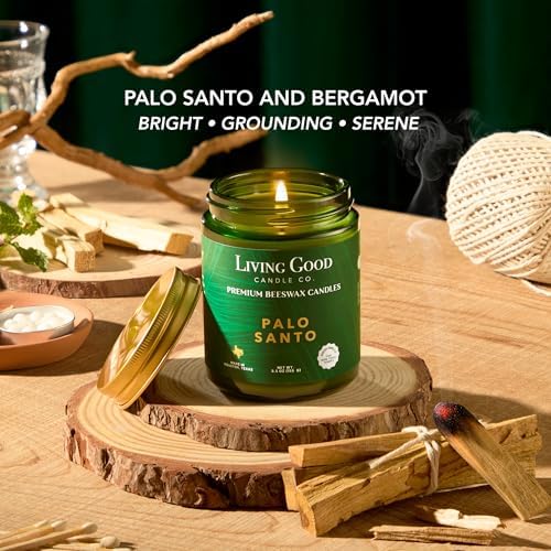 Palo Santo & Bergamot Beeswax Candle – Calming & Grounding, 30+ Hr - Image 2