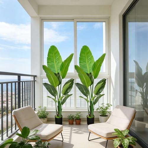 Artificial Bird of Paradise Plant 5.2FT Set of 2 Lifelike Tall Potted Plant - Image 5