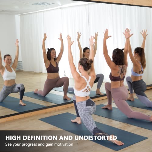Home Gym Mirror for Wall, 50x25x2PCS Frameless Full Length Mirror, Black - Image 6