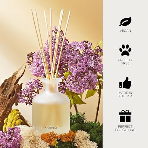 Apotheke Scented Reed Diffuser for Home, White Vetiver, 10 Reed Sticks - Image 6