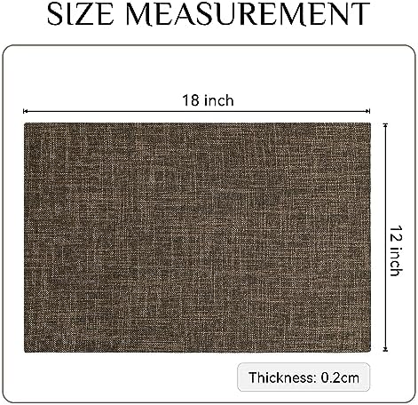 Softalker Faux Linen Cloth Placemats Set of 8-12 x 18 Inch, Brown - Image 6