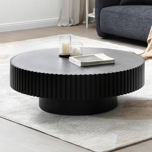 31" Round Coffee Table for Living Room Mid Century Modern Coffee Table - Image 3