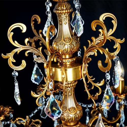 Crystal Chandelier Antique Gold Chandelier Dining Room 23" - Image 4