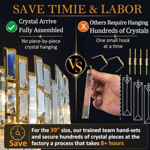 Large Modern Crystal Chandelier Foyer Entryway High Ceiling Big - Image 2