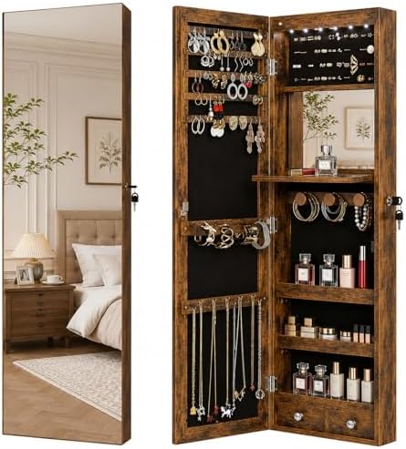 Over the Door Jewelry Organizer, Wall Mounted Jewelry Cabinet by Unknown
