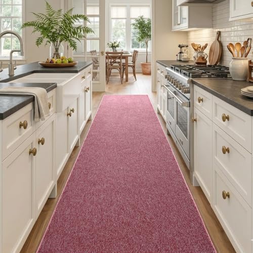 2x10 Red/White Runner Rug Washable Non-Slip for Kitchen Hallway Bathroom - Image 2