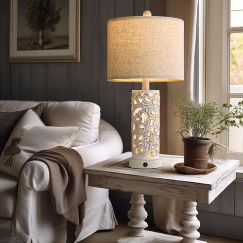 OYEARS 22'' Table Lamp Set of 2 for Living Room,Farmhouse Lamp for Bedroom - Image 7