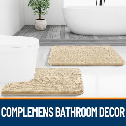 OLANLY Toilet Rugs U-Shaped 20x20, Soft Absorbent Chenille Contour Rugs - Image 7