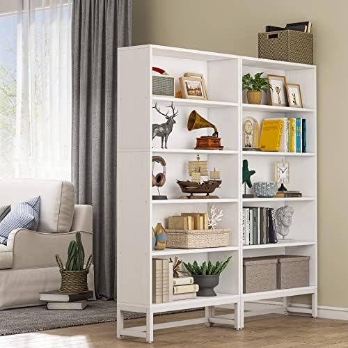 Tribesigns Tall Bookcase and Bookshelf, 70.8” Large Bookcases Organizer with 5-Tier Storage Shelves, Heavy Duty Free-Standing Library Bookshelf Shelving Unit for Living Room, Bedroom, Office (White) - Image 4