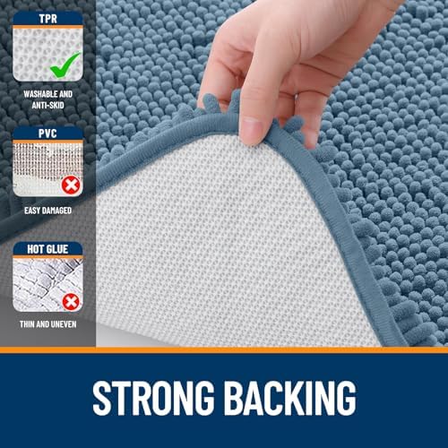 OLANLY Large Bathroom Rugs 59x35, Extra Soft Absorbent Chenille Bath Rugs - Image 6