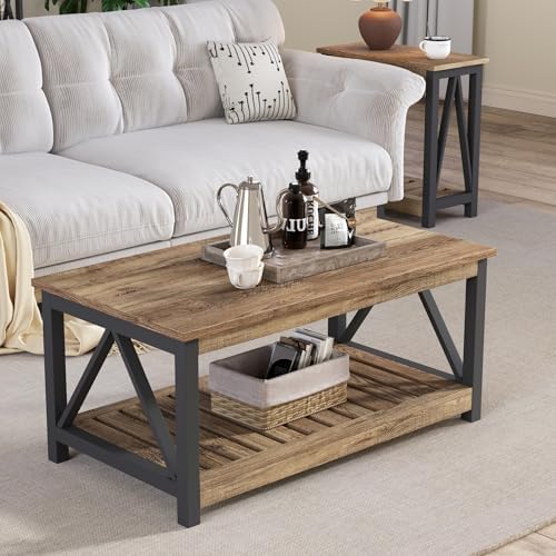 ChooChoo 40" Farmhouse Coffee Table with A-Frame Design for Living Room - Image 5