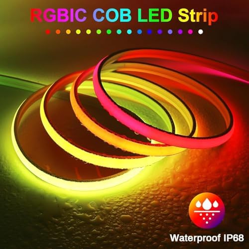 Addressable COB LED Strip, IP68 Waterproof 24V 9.84ft WS2811 RGB-IC Dream Rainbow Color White PCB LED Tape 720LEDs/m with Silicone Tube for Outdoor Decor Lighting (Without Controller and Power Supply) - Image 2