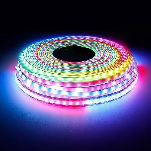 160LEDs/m 3.2FT WS2812B WS2812 LED Strip,5mm Width Individually Addressable Dream Color Flexible Smart Light Tape for Bedroom,Kitchen,Stage,TV Backlight,DC5V by Xnbada