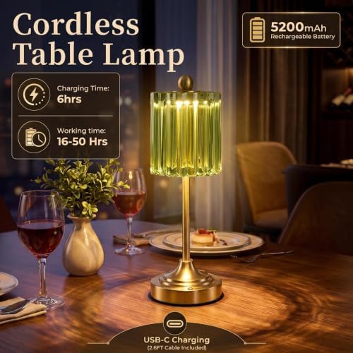 Vintage Cordless Accent Table Lamp 14" High - Image 2