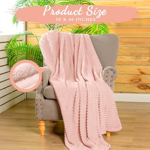 Buryeah 12 Pcs Flannel Blankets Bulk,Fall Outdoor Wedding, Pastel Pink - Image 2