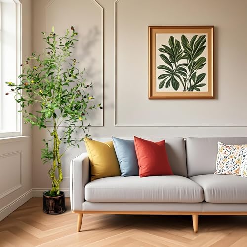 5FT Artificial Olive Tree Indoor - Lifelike Fake Olive Tree with Branches, Leaves & Fruits, Realistic Faux Tree for Bathroom, Office, Bedroom Decor, Compact Home Decor Plants - Image 5