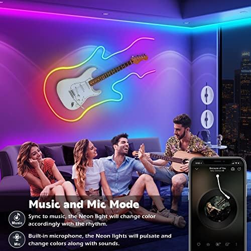 AILBTON 60Ft Neon Rope Lights,Flexible Led Rope Lights Control with App/Remote,Multiple Modes Music Sync Gaming RGB Led Neon Lights for Bedroom Outdoor - Image 4