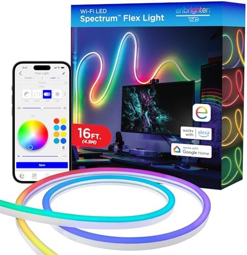 Enbrighten Vibe Spectrum LED Neon Rope Lights, Indoor Smart Light by Enbrighten