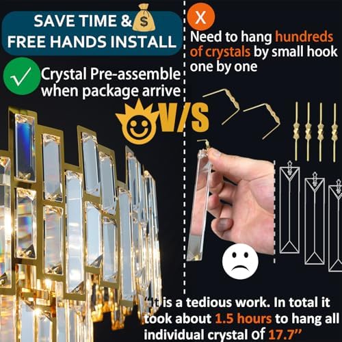 Gold Crystal Chandelier Lighting for Dining Rooms Bedroom - Image 2