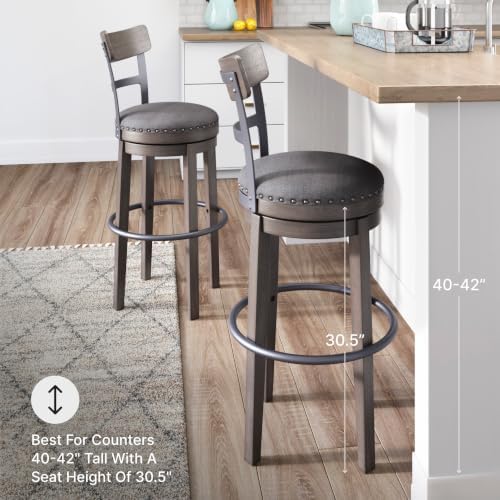 Signature Design by Ashley Caitbrook Swivel 30" Bar Height Bar Stool, Gray - Image 4