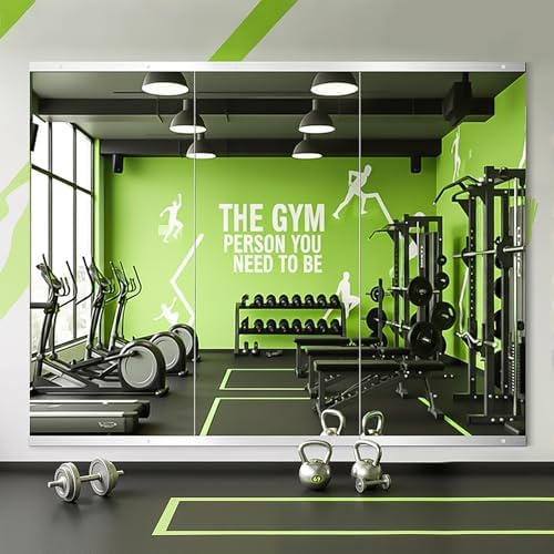 FICTOR Home Gym Mirror for Wall, 50"x25"x3 PCS Workout Mirrors for Home Gym by FICTOR