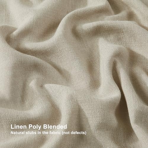 Vision Home Sand Pinch Pleated Full Blackout Curtains Linen Blended Room Darkening Window Curtains 95 inch for Living Room Bedroom Thermal Insulated Pinch Pleat Drapes with Hooks 2 Panel 40" Wx95 L - Image 6